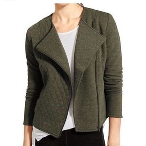 Olive green Athleta Belvedere moto jacket